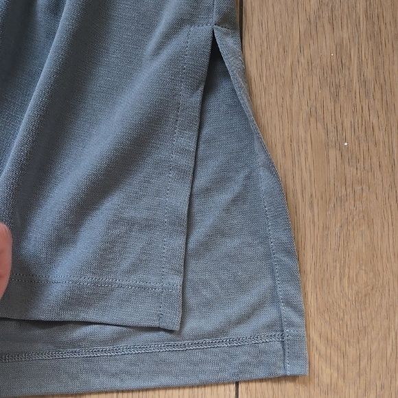 NWT CLUB MONACO Long Sleeve Sandwash Knit Tricot Top- Blue Depths Sz L - Picture 4 of 9